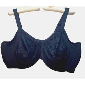 Wacoal Black Underwire Bra 46DDD Lace Accents 3-Hook Closure